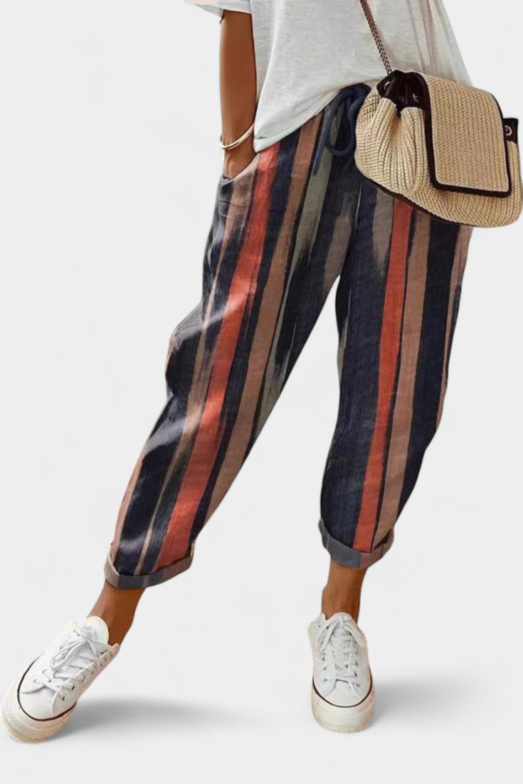 Mely Pantalones de Lino de Corte Relajado y Estilo Atemporal.