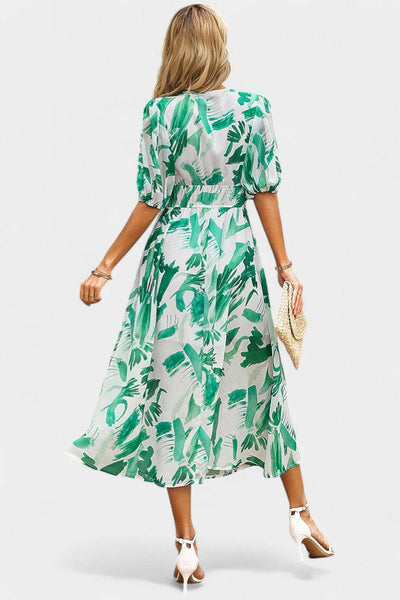 Georgina Vestido Midi Floral con Escote en V.