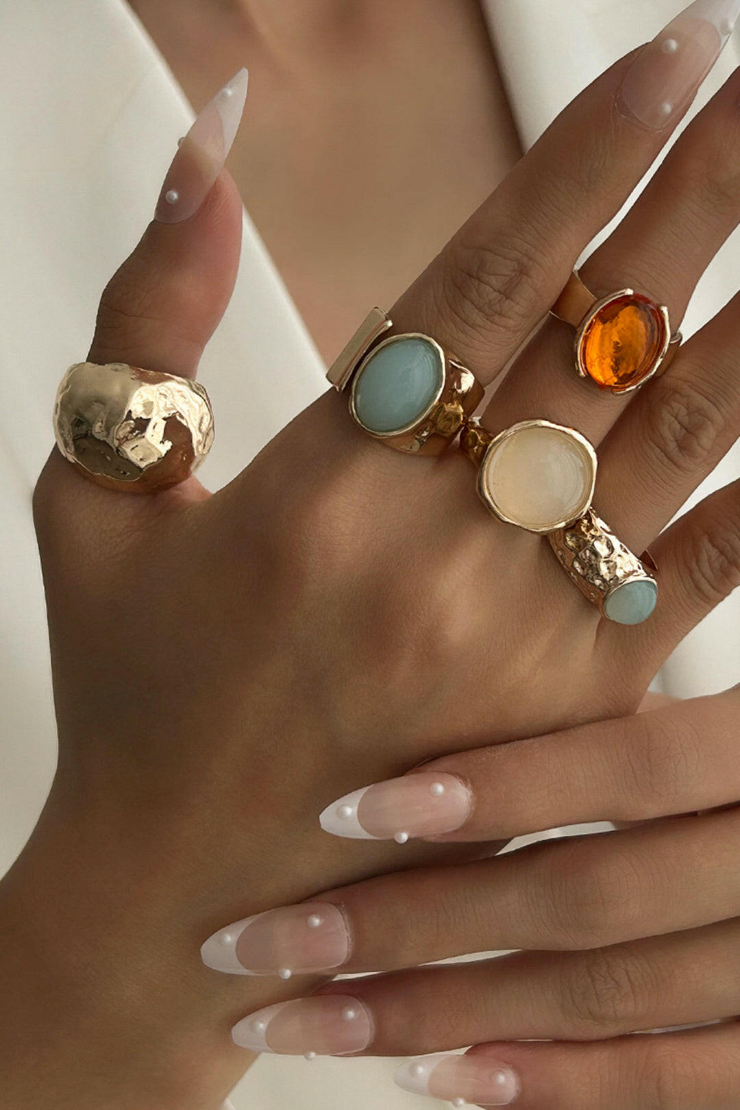 Conjunto de Anillos Abiertos con Strass.