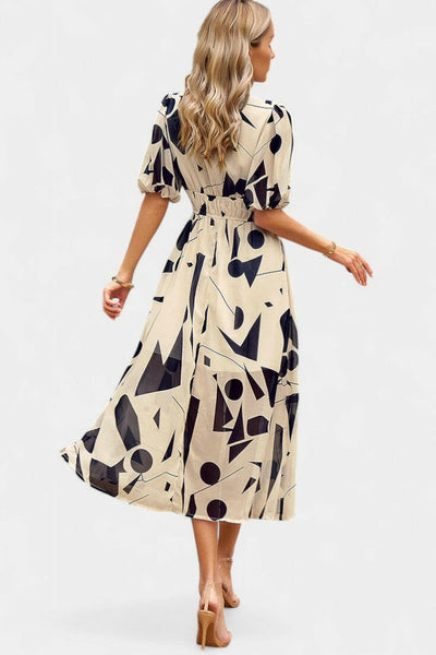 Georgina Vestido Midi Floral con Escote en V.
