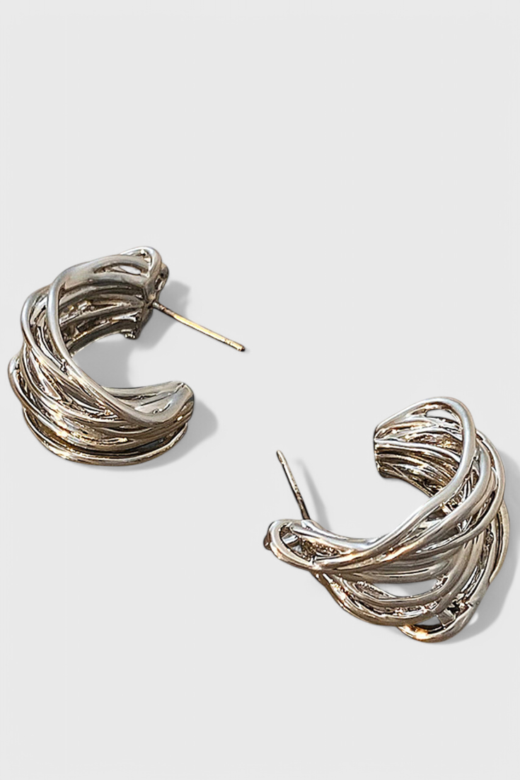 Pendientes de Aro en Forma de C.