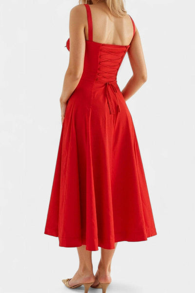 Flora A-Line Midi Dress with Corset