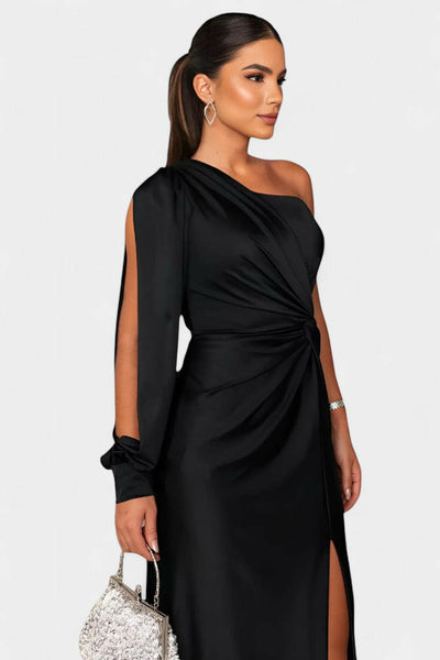 Charlotte One Shoulder Draped Asymmetrical Dress