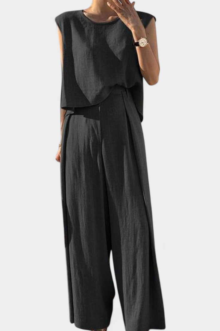 Lauren Conjunto de Dos Piezas de Pierna Ancha.