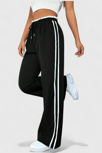 Alanys Pantalón Deportivo de Pierna Ancha con Detalle Lateral.