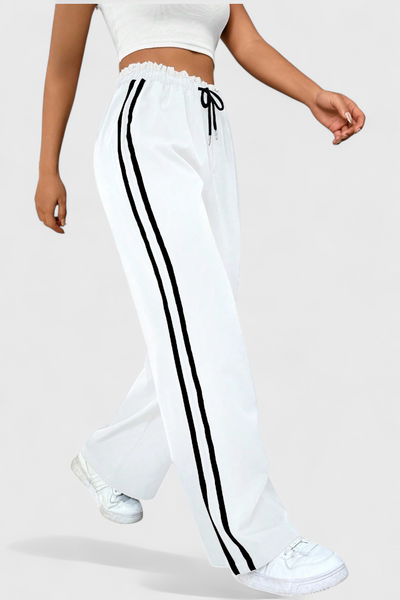 Alanys Pantalón Deportivo de Pierna Ancha con Detalle Lateral.