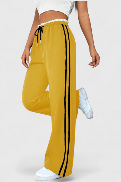 Alanys Pantalón Deportivo de Pierna Ancha con Detalle Lateral.