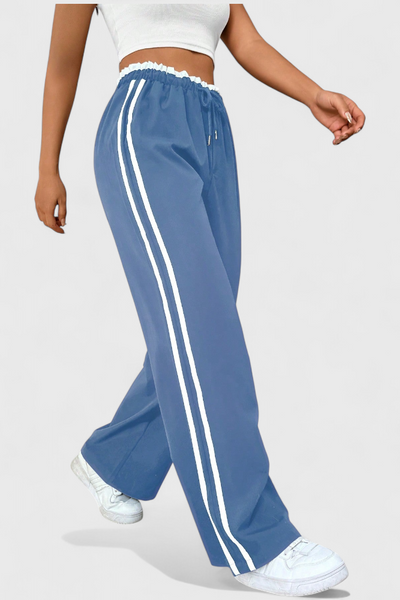 Alanys Pantalón Deportivo de Pierna Ancha con Detalle Lateral.