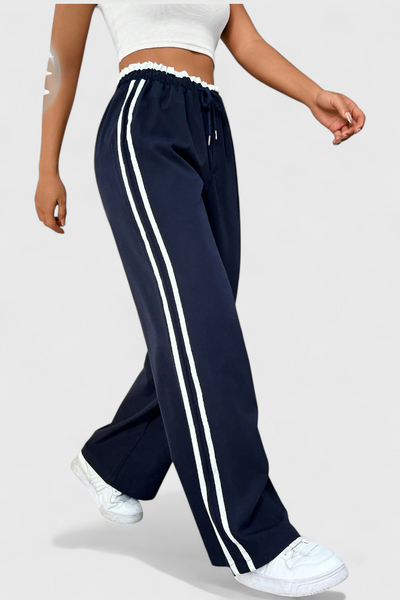 Alanys Pantalón Deportivo de Pierna Ancha con Detalle Lateral.