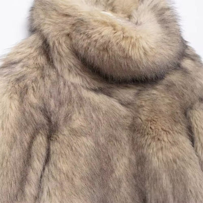 ELVORU - Fur Effect Puffer Coat.