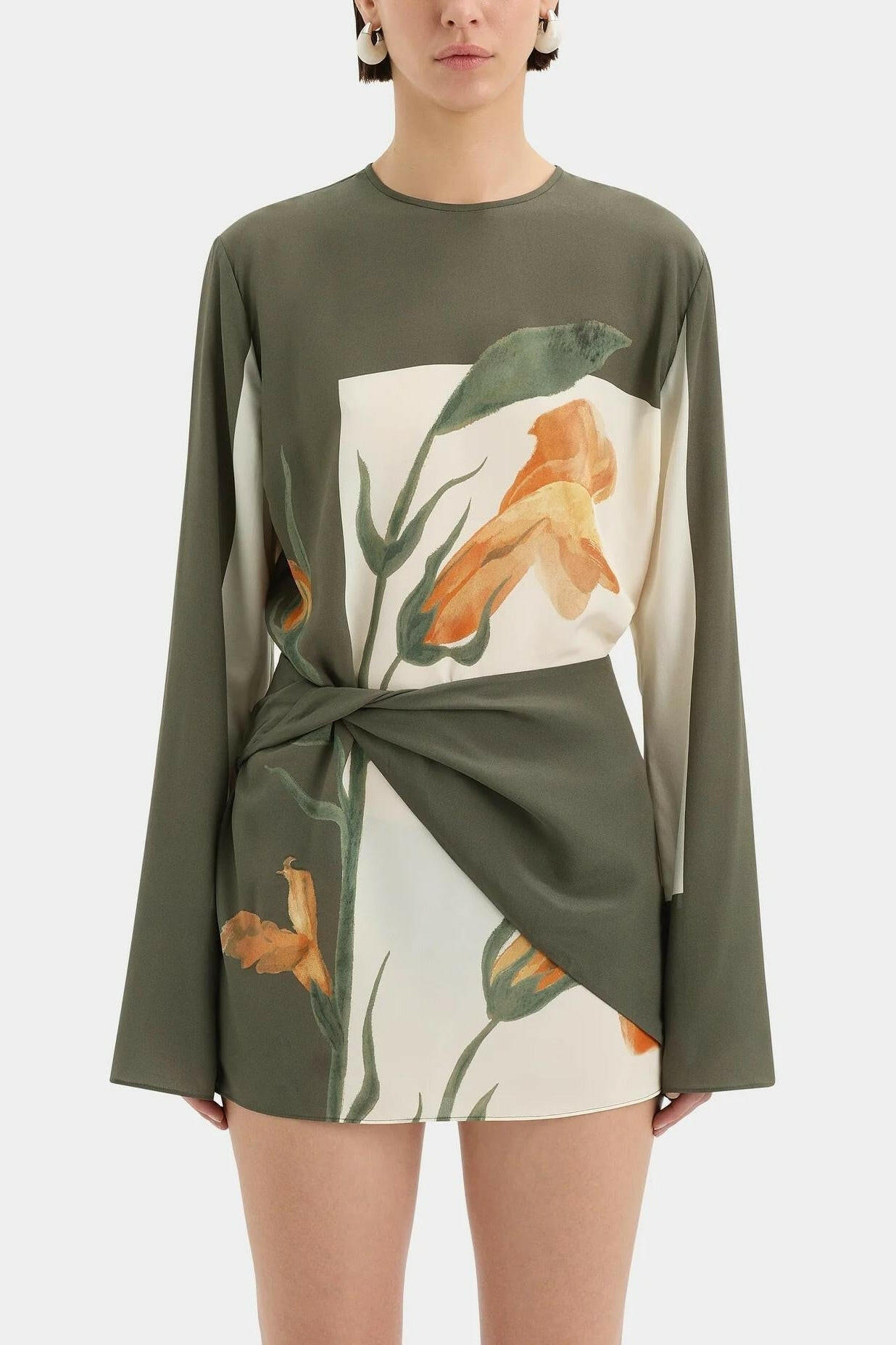 Hallie Vestido Mini Floral Twist Detail.
