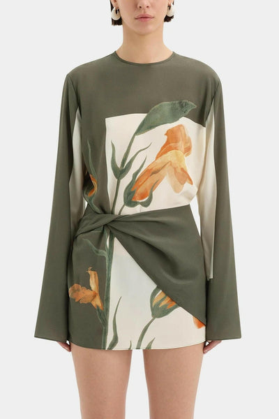 Hallie Vestido Mini Floral Twist Detail.