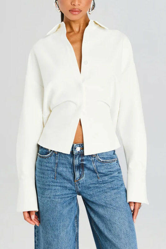 Grace Camisa de Botones Draped.