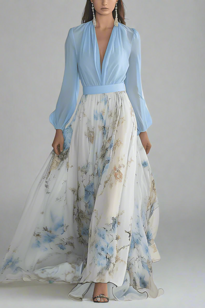 Tess - Vestido largo con estampado floral.