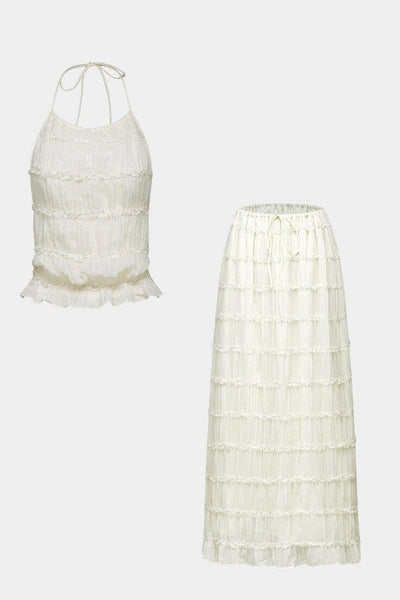 Eugenie Conjunto a Juego con Top Plisado y Falda.
