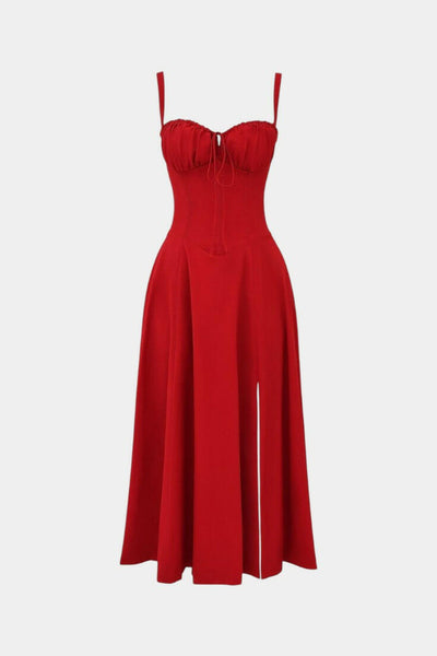 Flora A-Line Midi Dress with Corset
