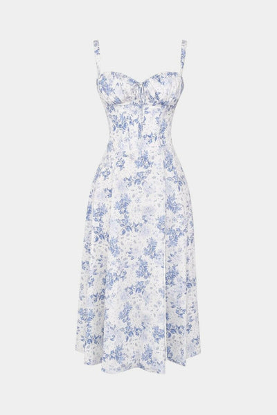 Flora Vestido Midi A-Line con Corsé.