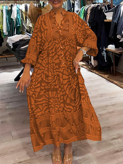 Mira | Vestido estampado con cuello en V.