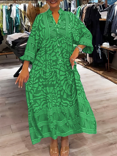 Mira | Vestido estampado con cuello en V.
