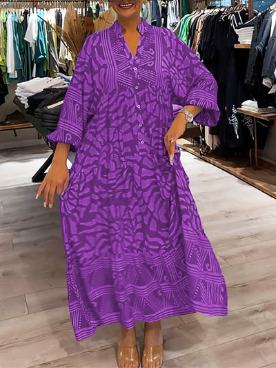 Mira | Vestido estampado con cuello en V.