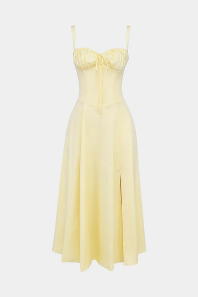 Flora Vestido Midi A-Line con Corsé.
