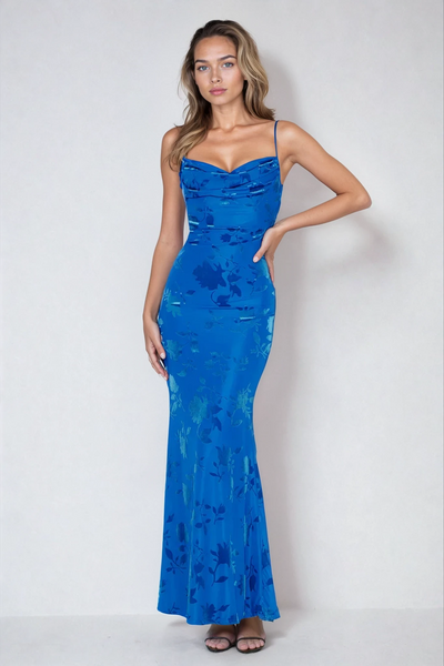 AZUL — Vestido largo.
