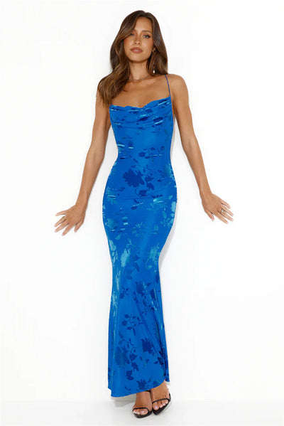 AZUL — Vestido largo.