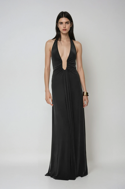 ALTHEA – Vestido largo de cupro.