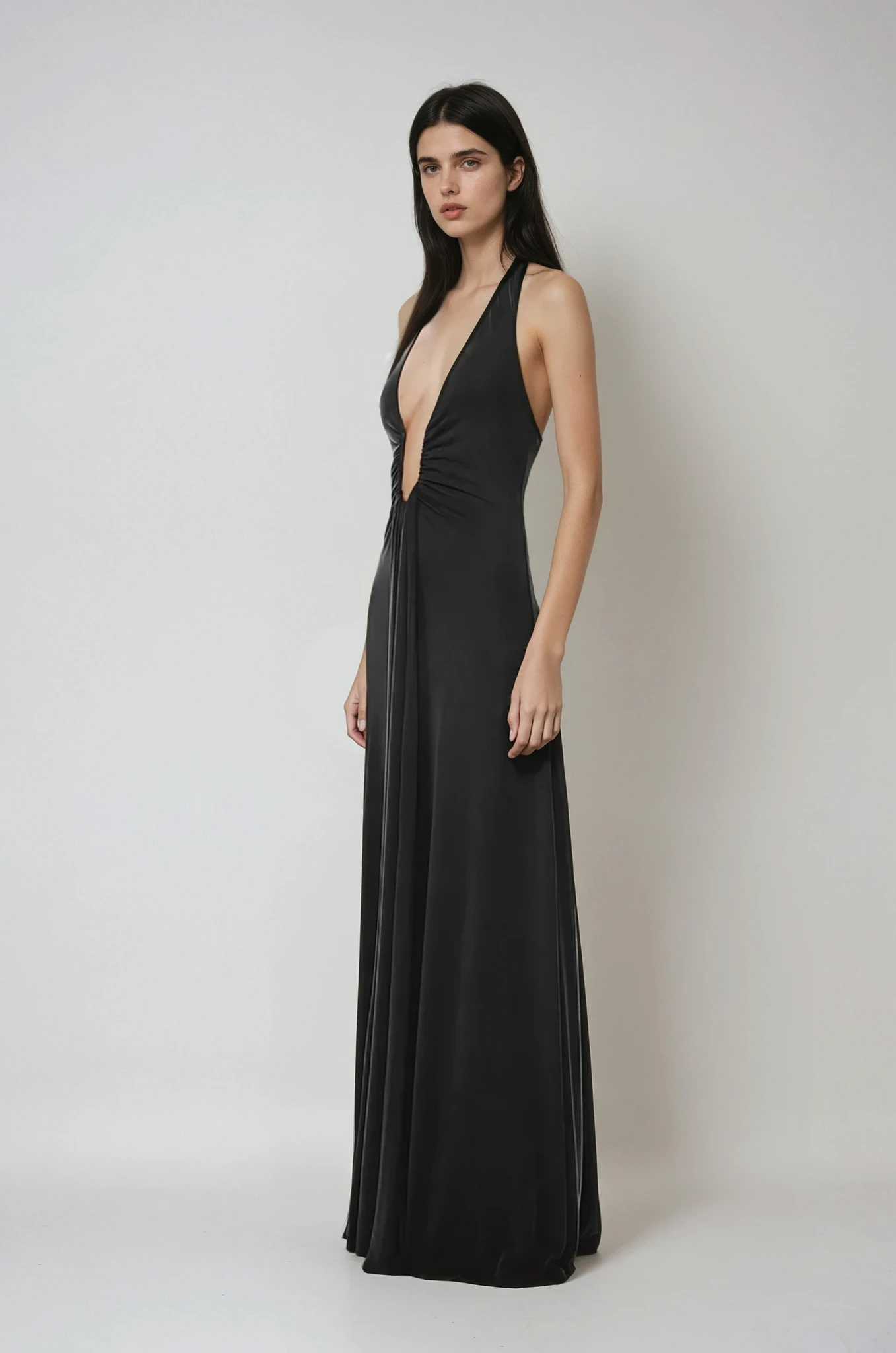 ALTHEA – Vestido largo de cupro.