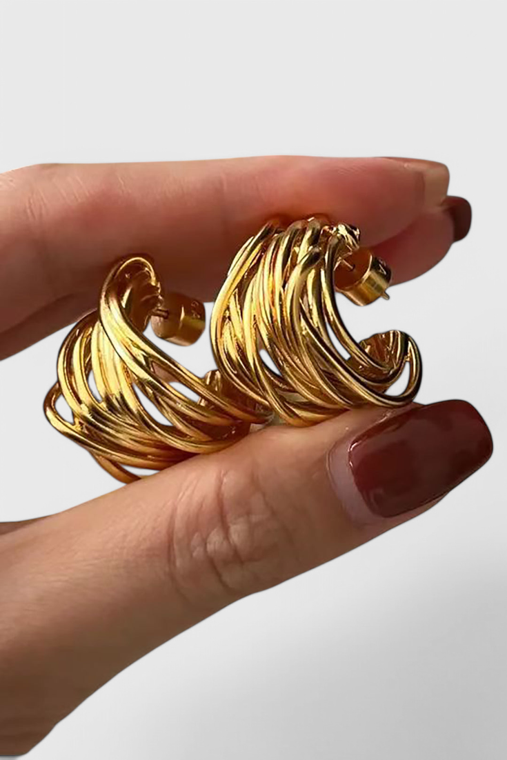 Pendientes de Aro en Forma de C.