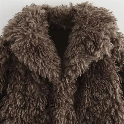 ELVORU - Fur Effect Puffer Coat.