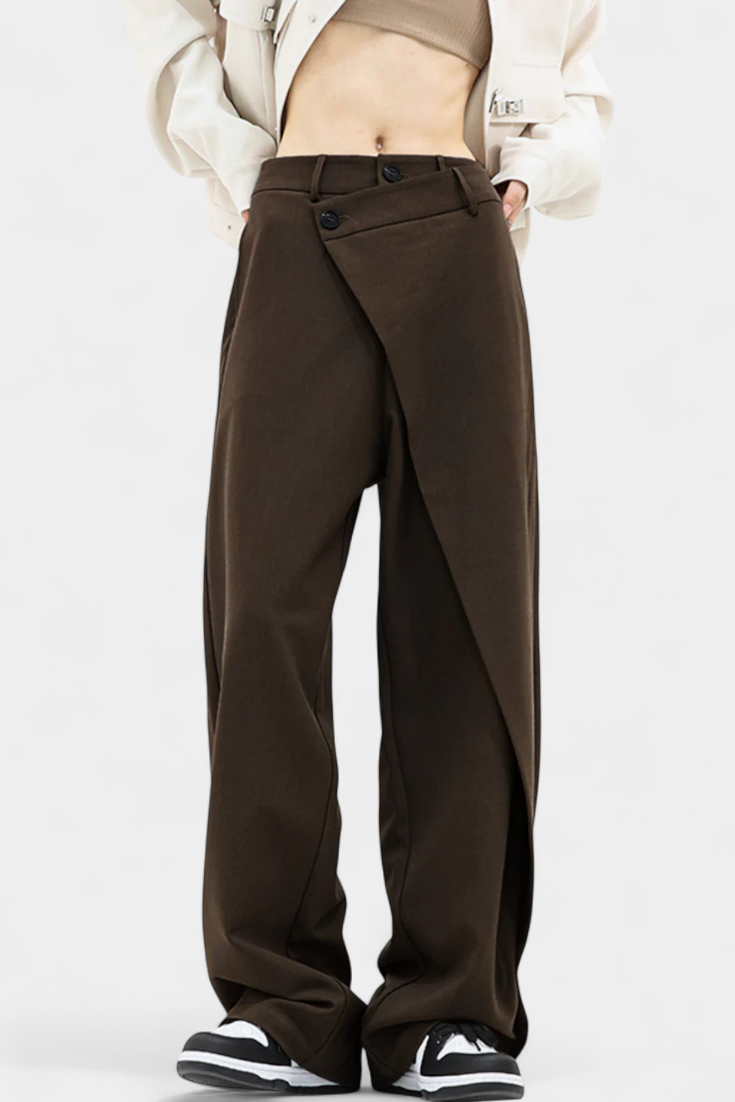 Oaklyn Pantalones Rectos con Drapado Moderno.