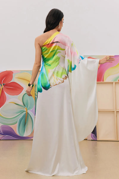 Flora – Vestido color crema pintado a mano.