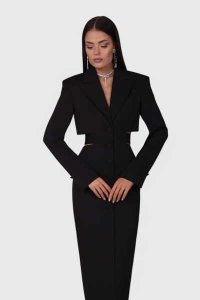 Bernice Vestido Blazer Midi con Corte.