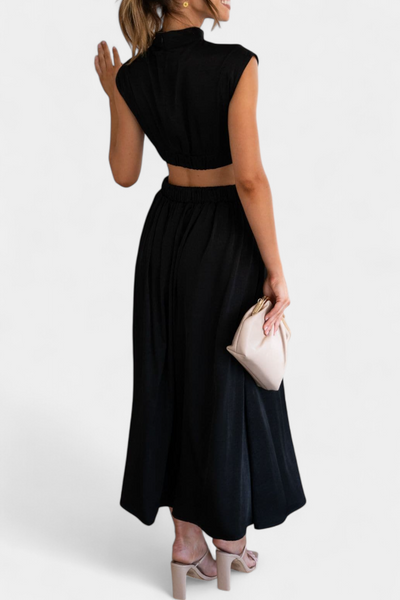 Jocelyn Conjunto de Vestido con Abertura Lateral.