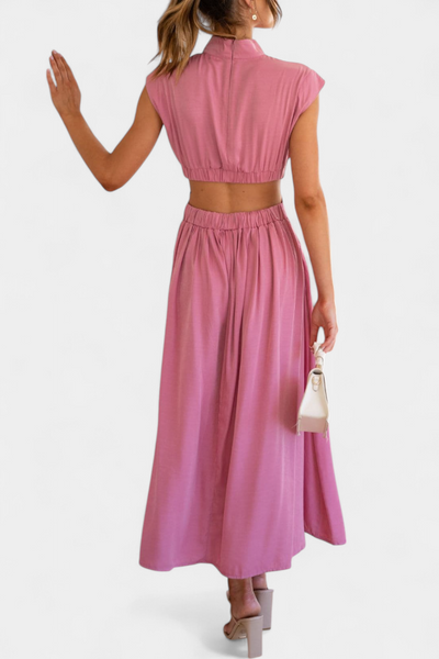 Jocelyn Conjunto de Vestido con Abertura Lateral.