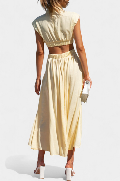 Jocelyn Conjunto de Vestido con Abertura Lateral.