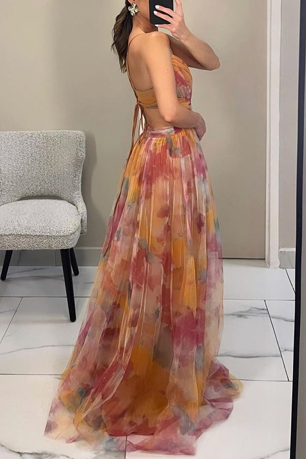 Escarcha | Vestido largo y romántico con flores.