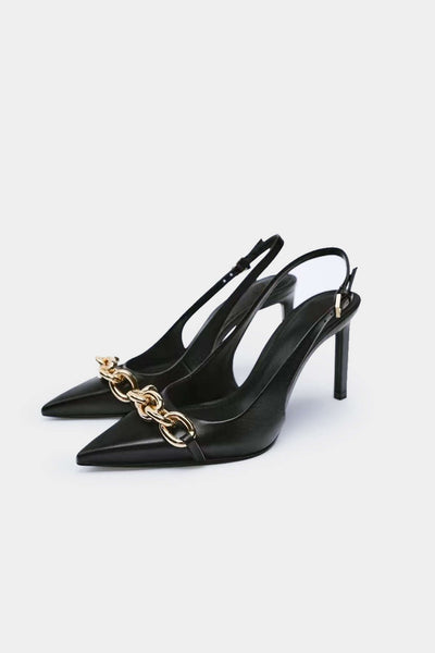 Tacones Metálicos con Cadena.
