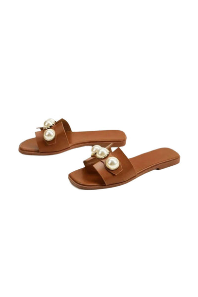 Zapatillas Planas de Perlas.
