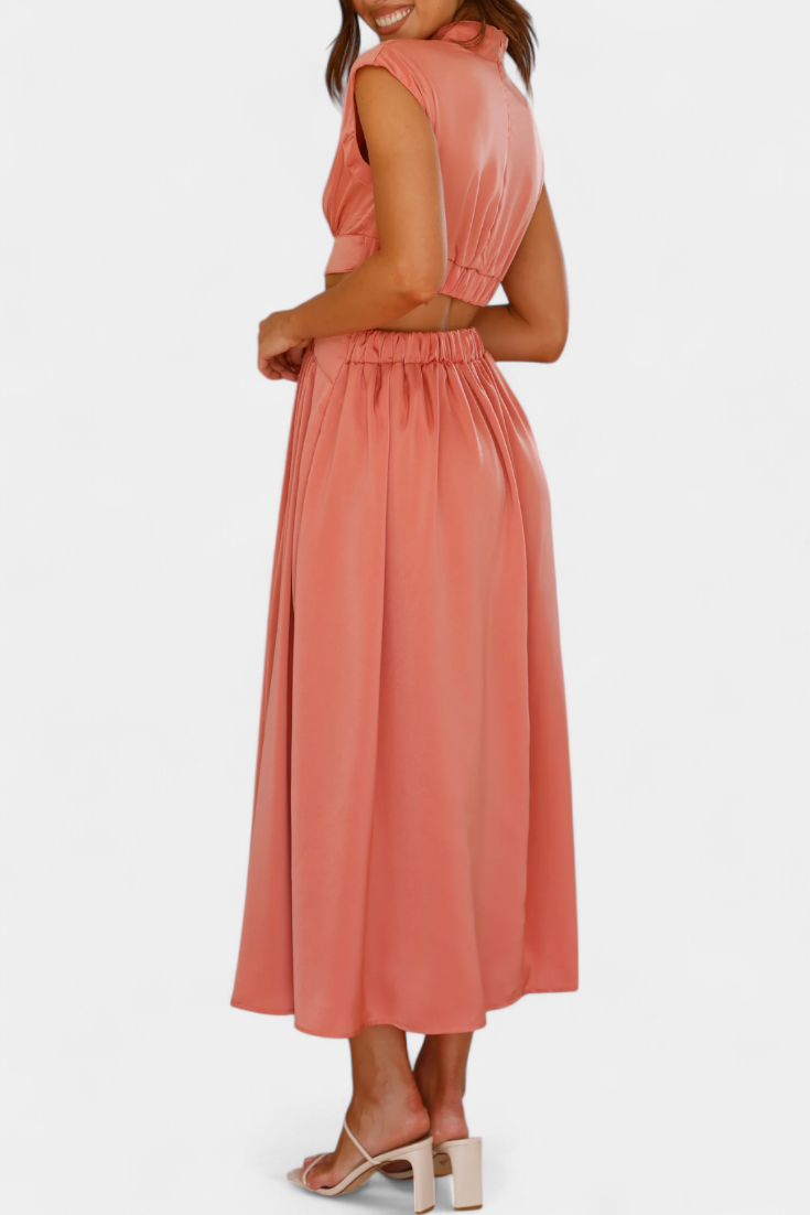 Jocelyn Conjunto de Vestido con Abertura Lateral.