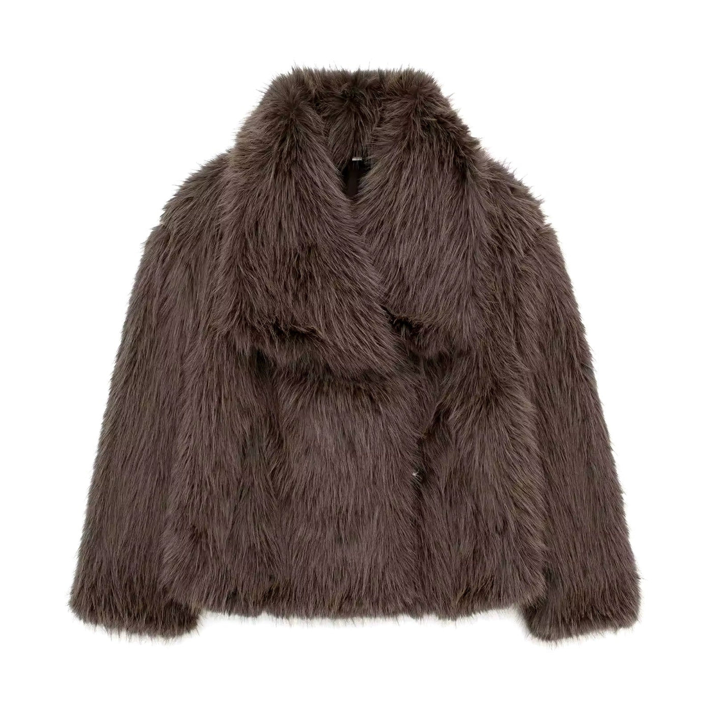 ELVORU - Fur Effect Puffer Coat.