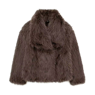 ELVORU - Fur Effect Puffer Coat.
