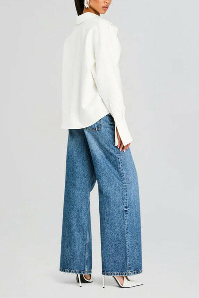 Grace Camisa de Botones Draped.