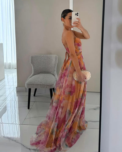 Escarcha | Vestido largo y romántico con flores.