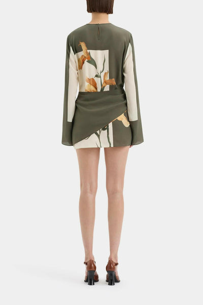 Hallie Vestido Mini Floral Twist Detail.