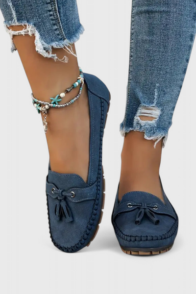 Peony Mocasines de Suede Clásicos con Borlas.