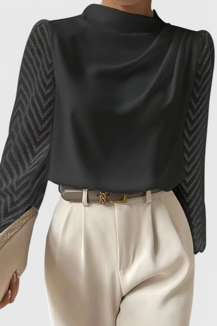 Zaraa Blusa Elegante de Manga Transparente.