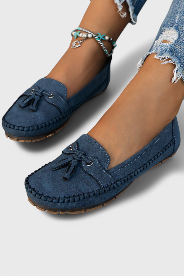 Peony Mocasines de Suede Clásicos con Borlas.