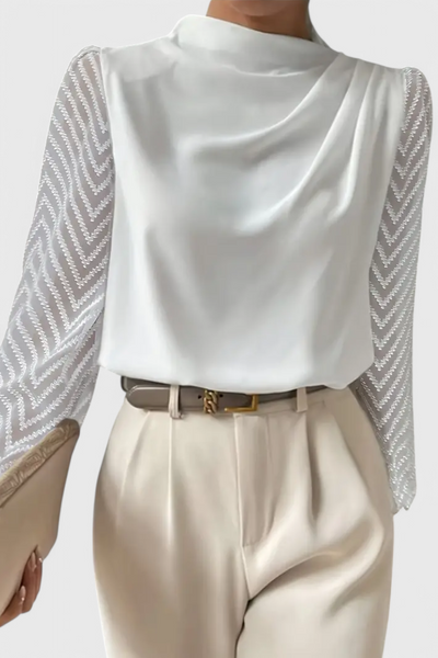 Zaraa Blusa Elegante de Manga Transparente.